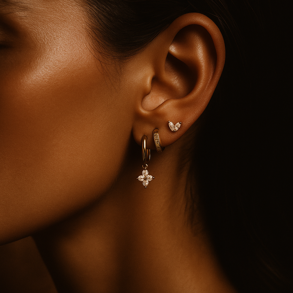 Boucles d’oreilles pierres & diamants