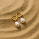 Agata earrings – Gold hoops & natural pearls