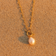 Collier Agata – Plaqué or 18k & perle baroque
