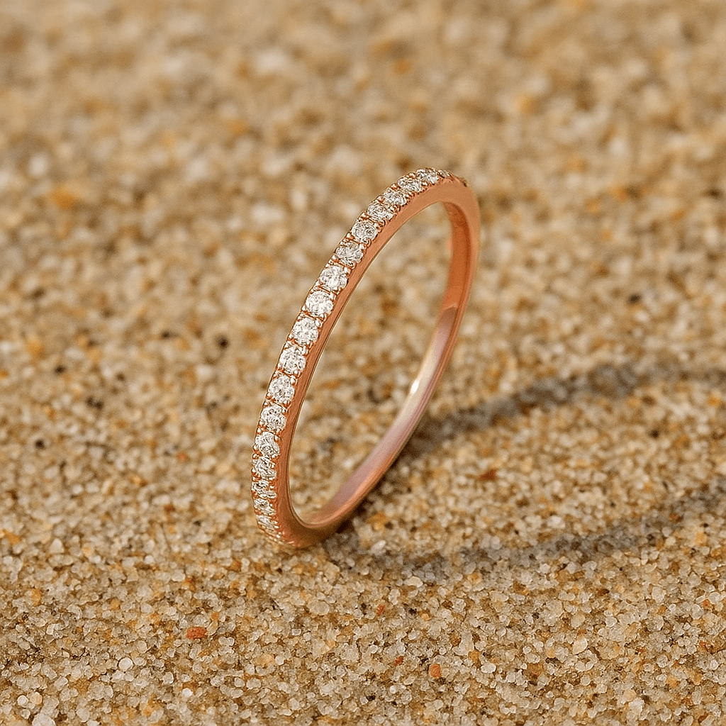 Bague Adorazione – Fine bague argent sertie | L’Atelier de Malte Or rose / 3