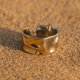 Bague en acier inoxydable martelé bicolore ajustable |Lucia Argent
