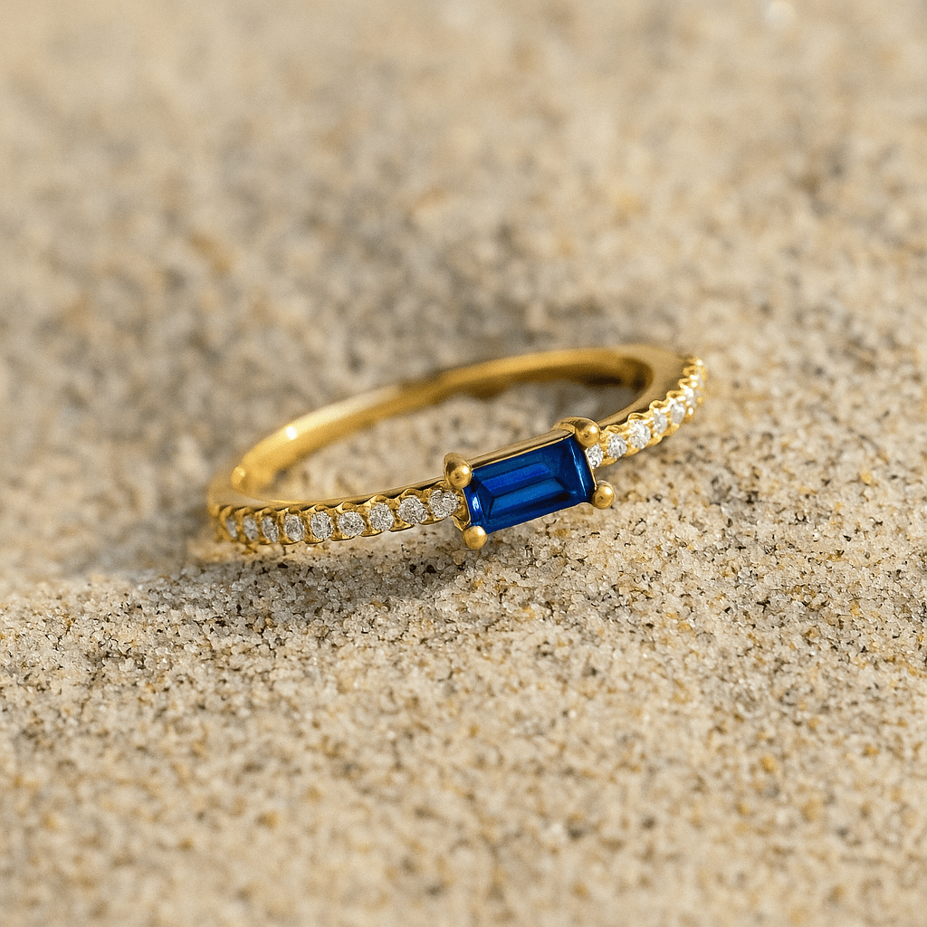 Bague fine Paradiso – Argent 925 & pierre | L’Atelier de Malte Saphir / 6