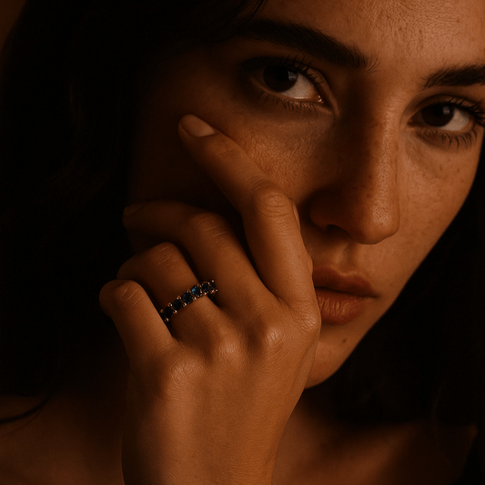 Bague Luce – Plaqué or 18k & pierres fines