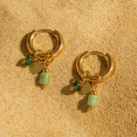 Boucles – Créoles or & pierres naturelles Maria | L’Atelier de Malte