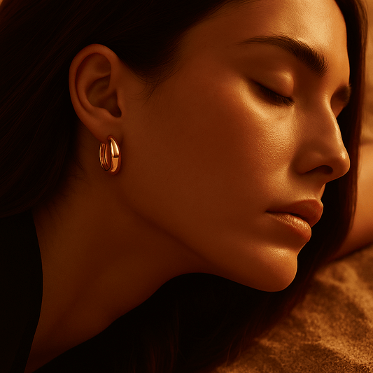 Boucles d’oreilles Crepuscolo – Mini créoles en argent 925 & or 14K