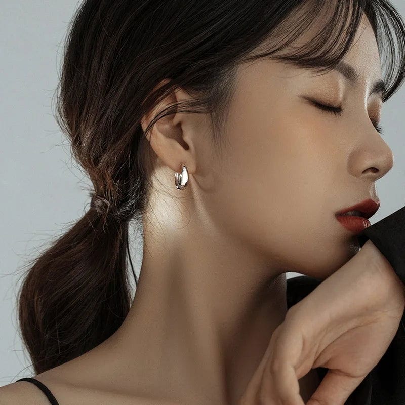 Boucles Crepuscolo – Mini créoles argent & or 14K | L’Atelier de Malte