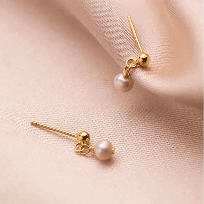 Boucles d’oreilles perle – Fede argent 925 plaqué or | L’Atelier de Malte