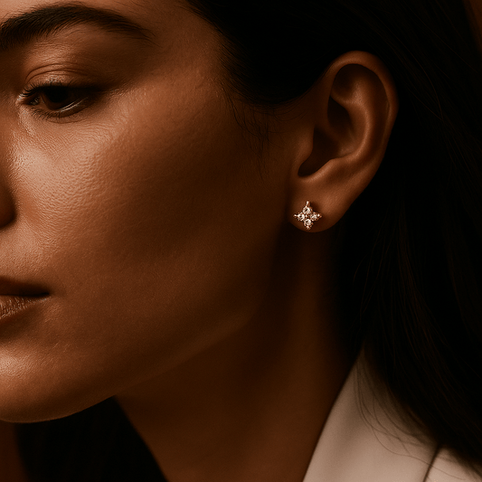 Boucles d’oreilles Brunelleschi – Clous en argent 925 & moissanite