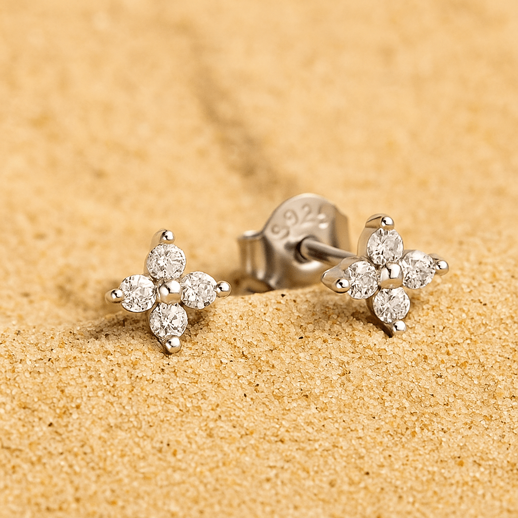 Boucles moissanite – Brunelleschi clous or & argent 925 | L’Atelier de Malte Argent
