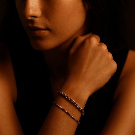 Bracelet Sabbia – chaîne torsadée plaqué or ou argent