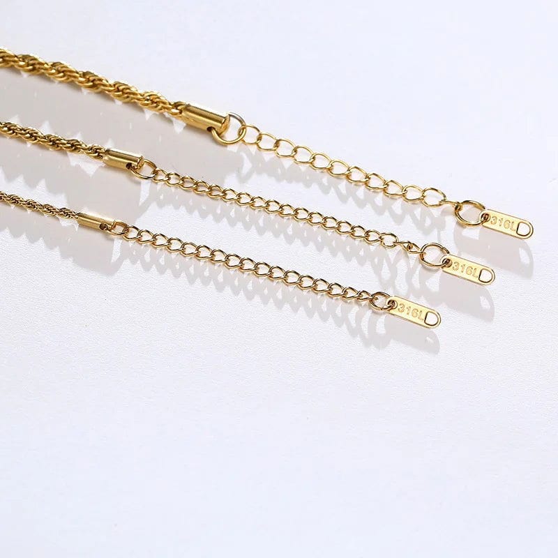 Bracelet chaîne torsadée – Or ou argent 925 femme | L’Atelier de Malte