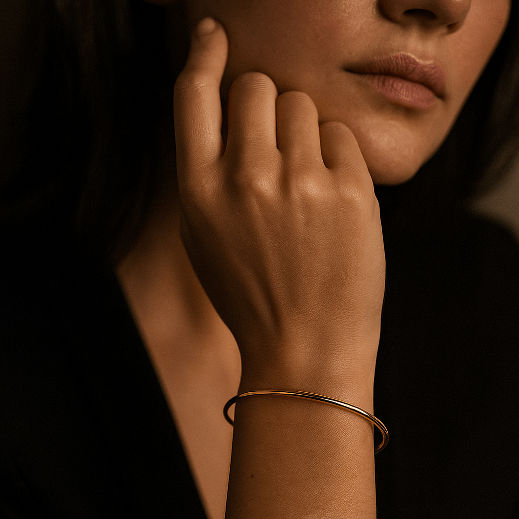 Bracelet jonc Livorno – Plaqué or 18k, argent ou or rose | Malte