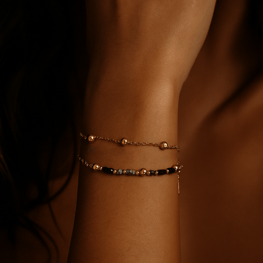 Bracelet Speranza – Plaqué or 18k & Pierres naturelles
