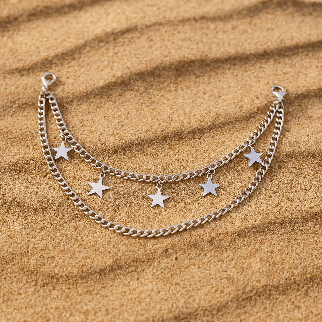 Charm Stellaria – Chaîne Étoilée Argentée pour Sac L’Atelier de Malte