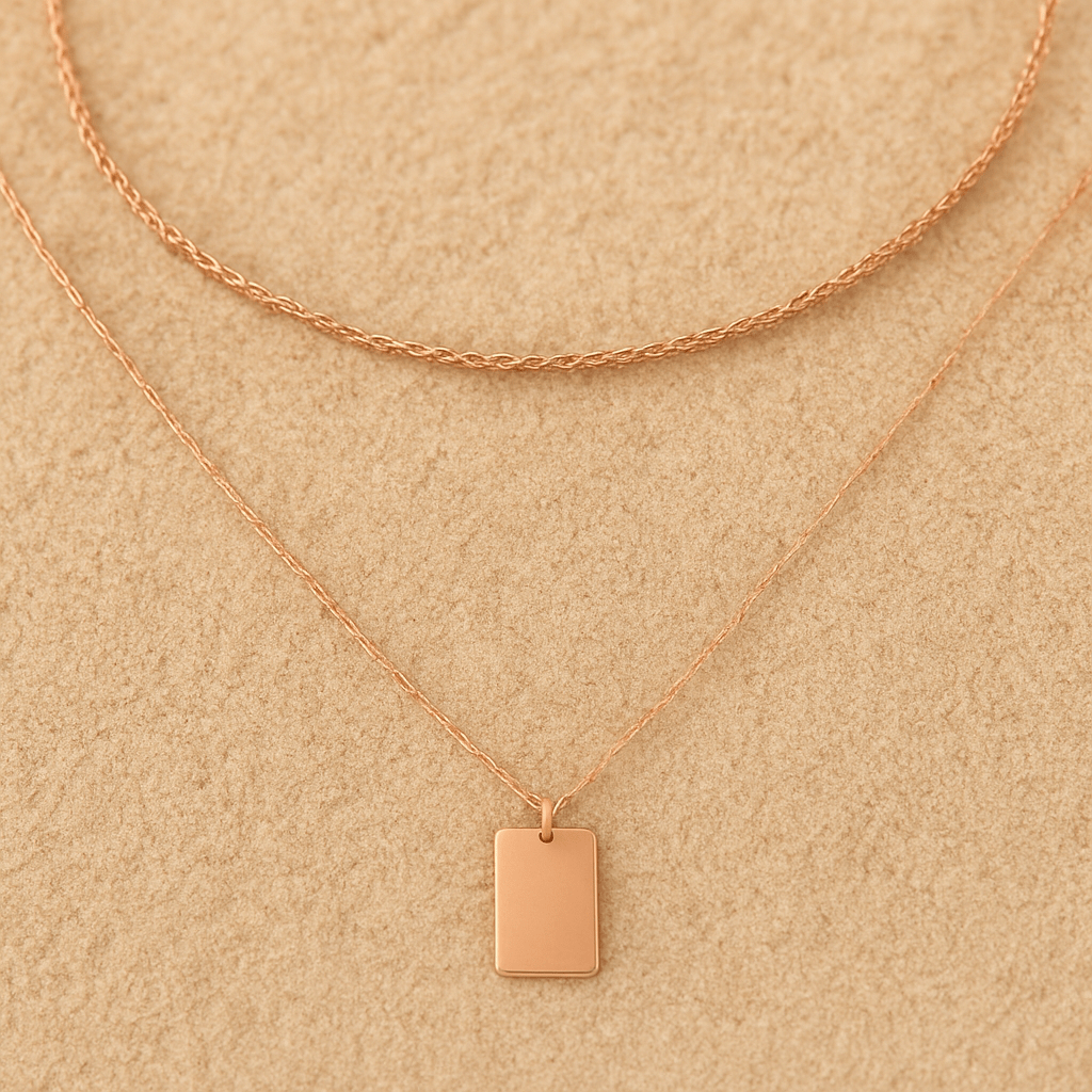 Collier Brillantezza – Double chaîne & pendentif | L’Atelier de Malte Or rose