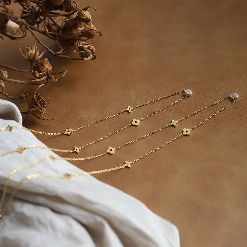 Collier Giardino – Plaqué or 18k & zircon central | L’Atelier de Malte