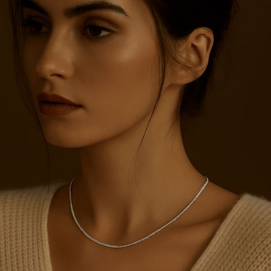 Collier Incanto – Argent 925 & maille diamantée