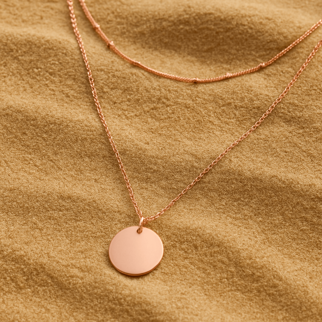 Collier Semplicità – Double chaîne & médaillon | L’Atelier de Malte