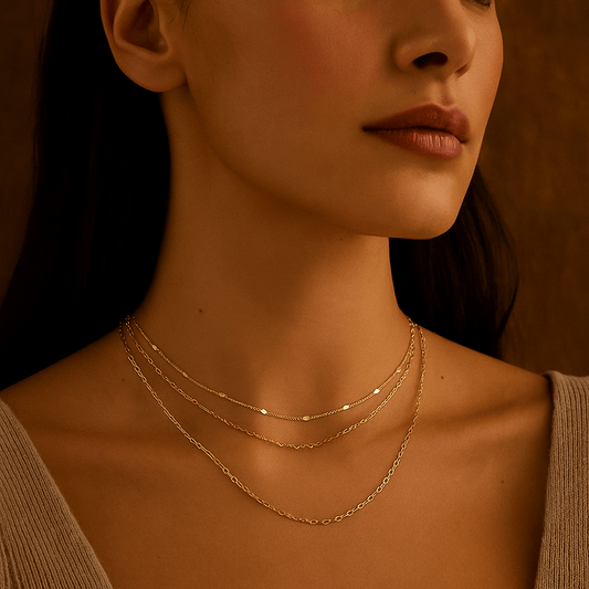 Collier Spontanea – Triple rangs plaqué or 18k