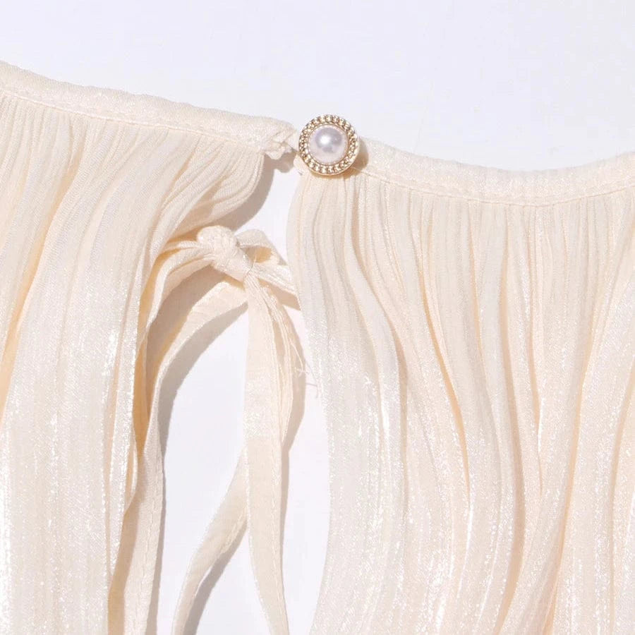 Robe Mini Liora – Robe drapée femme soirée manches longue
