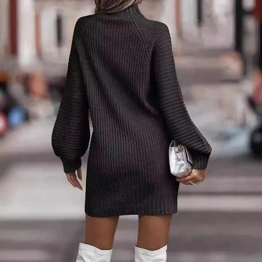 Robe Pull Althea – Robe pull col montant femme manches longues