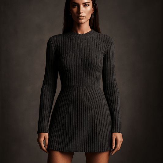 Robe Pull Naïa – Maille Côtelée & Silhouette Sculptée