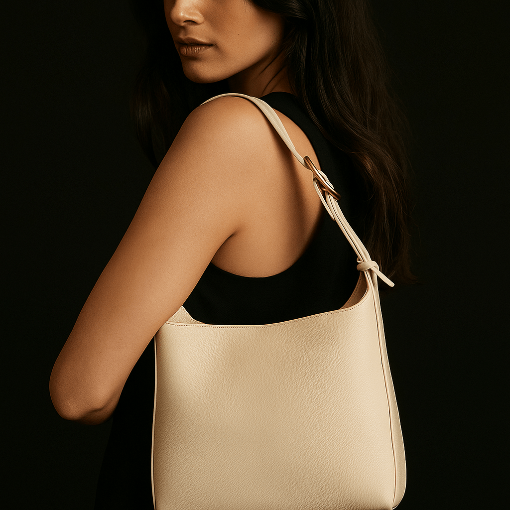 Sac à main épaule cuir vegan minimal – Sac Alba | L’Atelier de Malte Blanc