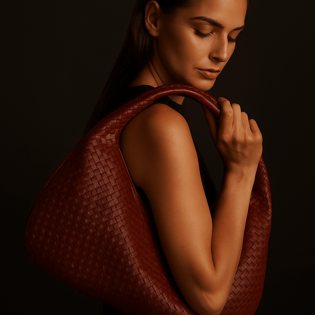 Sac à main femme hobo tressé cuir vegan | L’Atelier de Malte Bordeaux
