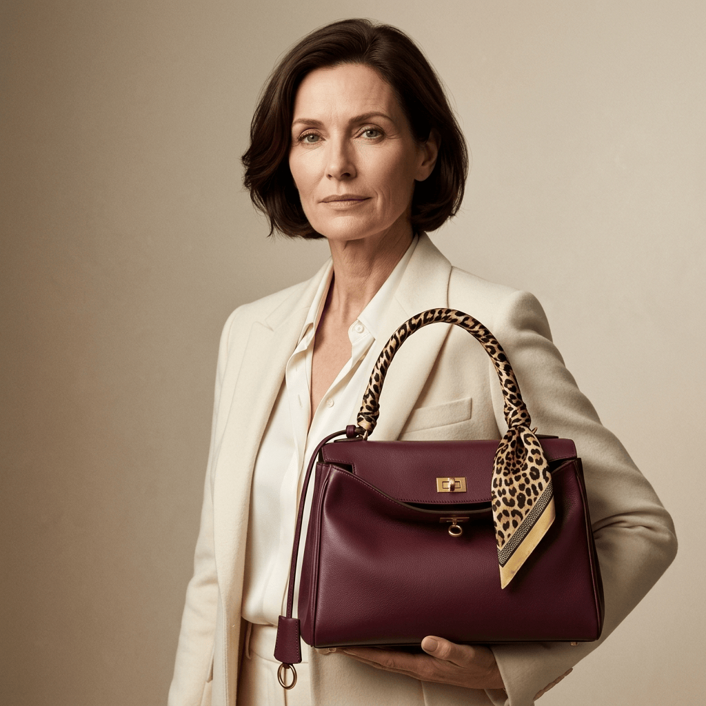 Sac à main femme Moira – Cabas cuir lisse & verrou tourniquet