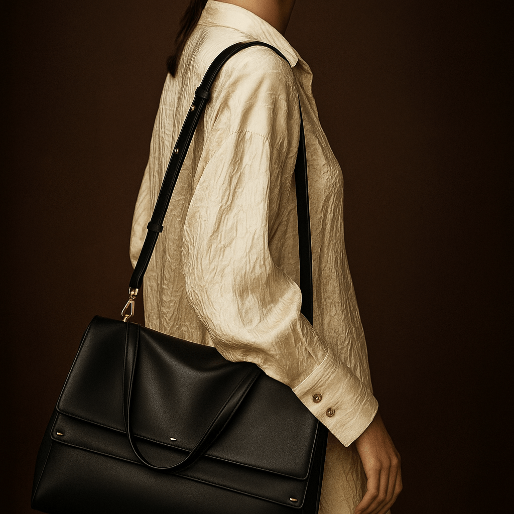 Sac à main Siena – cuir nappa & toile déperlante | L’Atelier de Malte