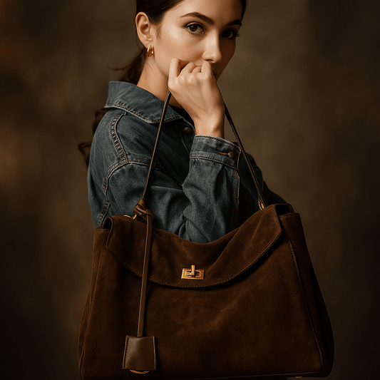 Sac Moira – Cabas en daim véritable & doublure cuir pleine fleur