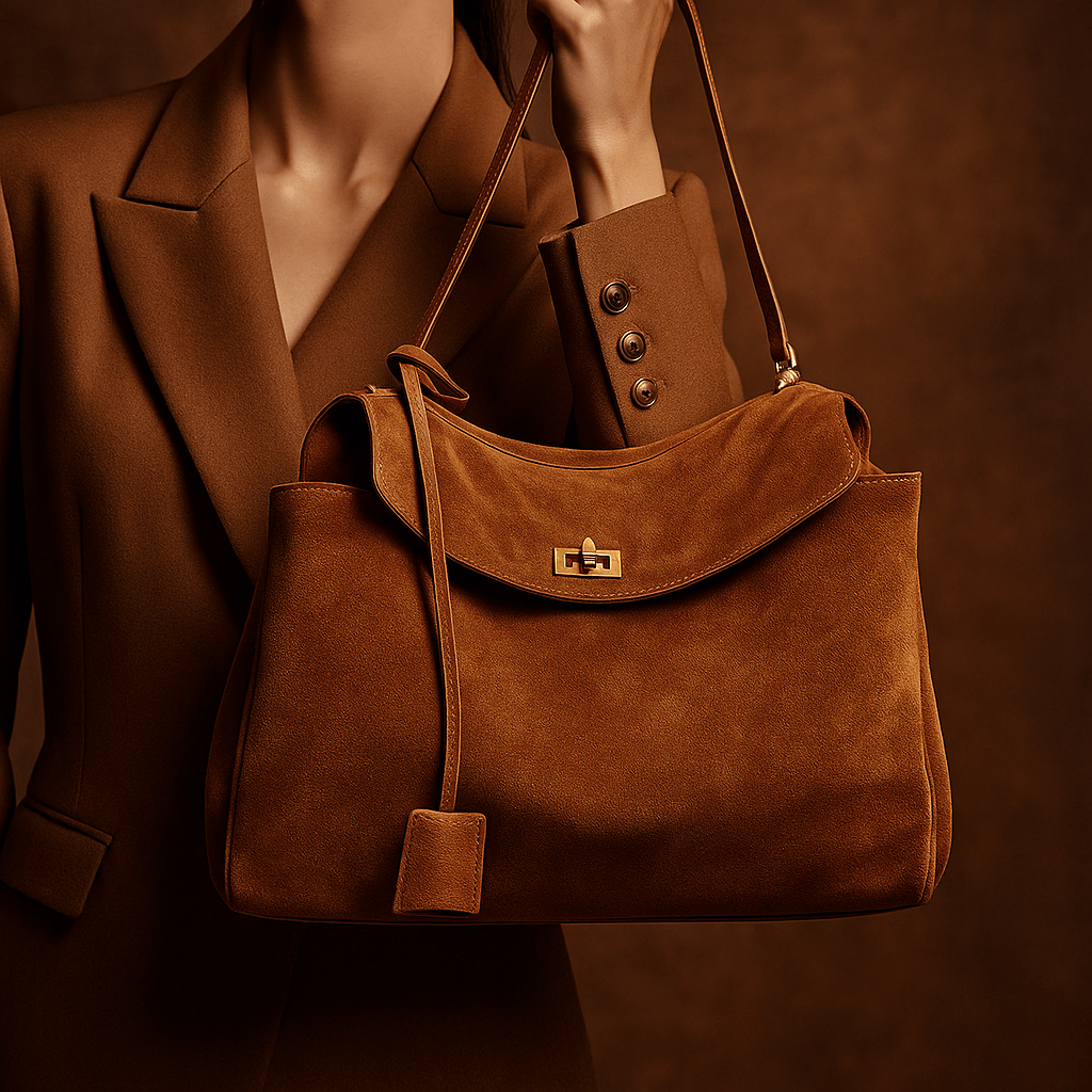 Sac Moira – Cabas daim véritable & intérieur cuir | L’Atelier de Malte