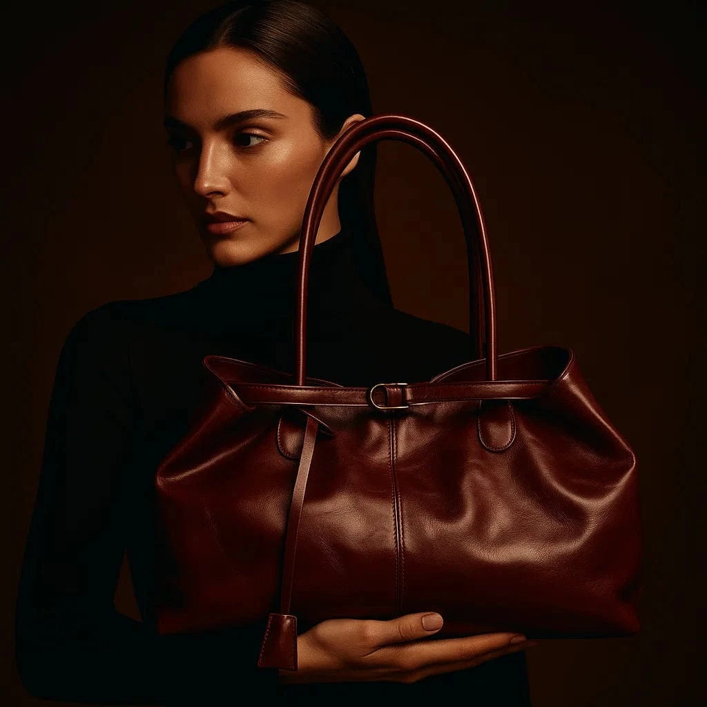 Sac Vera – Cuir vegan verni & double anses