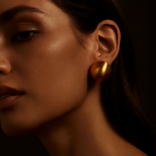 Boucles d’oreilles Semina – Galets  en acier plaqué or 18K