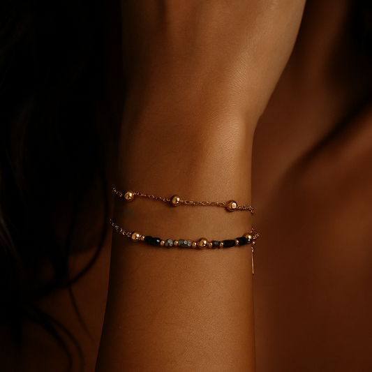 Bracelet Speranza – Plaqué or 18k & Pierres naturelles