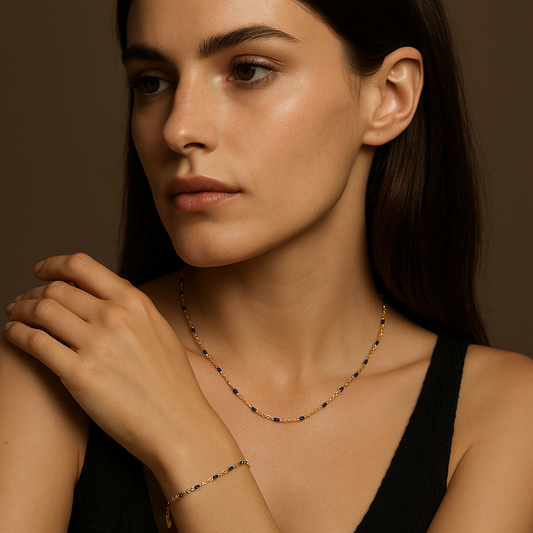 Collier Camilla – Plaqué or 18k & perles émaillées