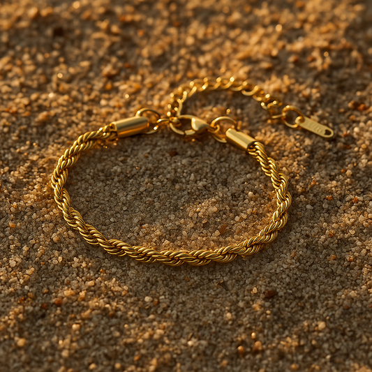Bracelet Sabbia – chaîne torsadée plaqué or ou argent
