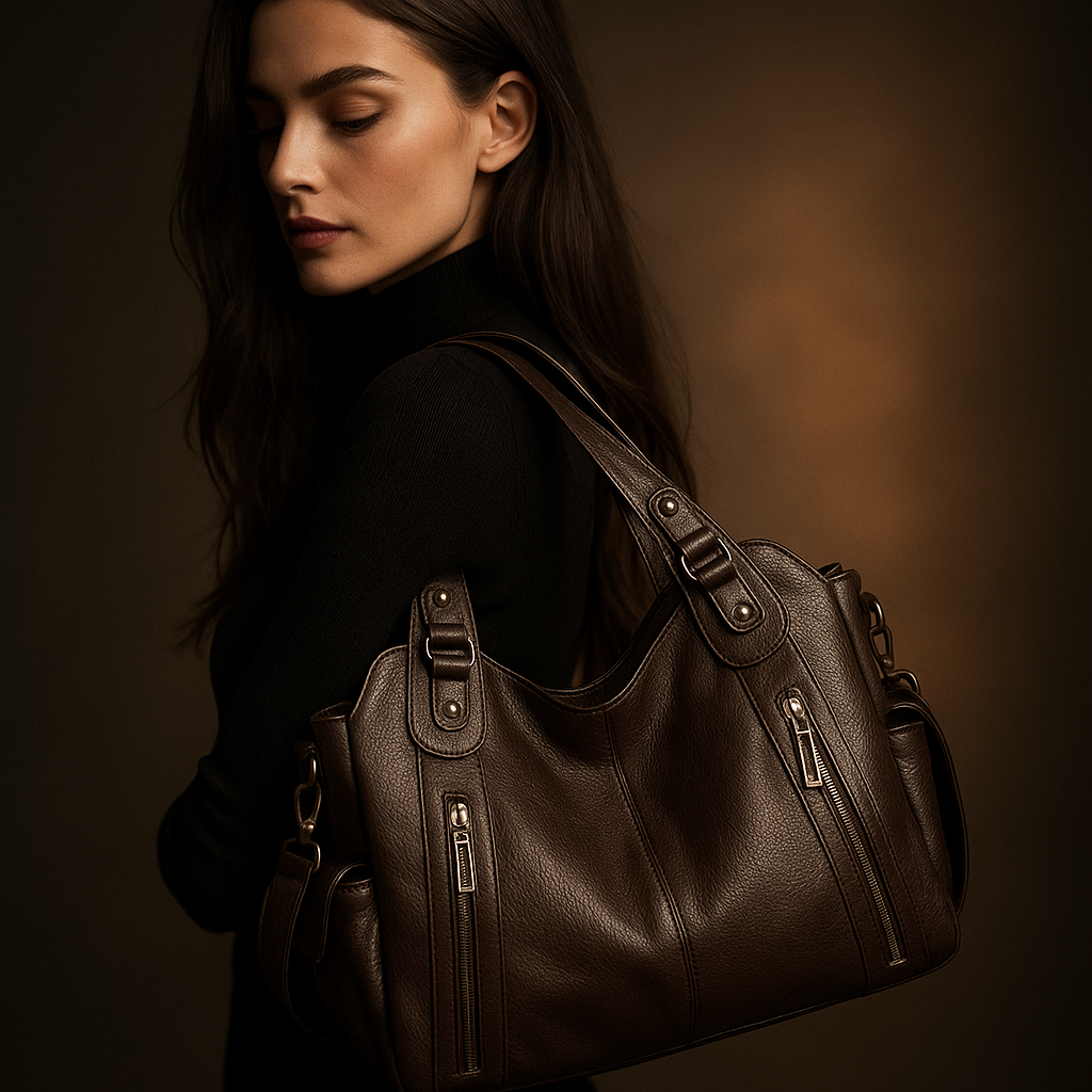 Sac Iséa – Cabas structuré vegan, multi-poches & lignes épurées