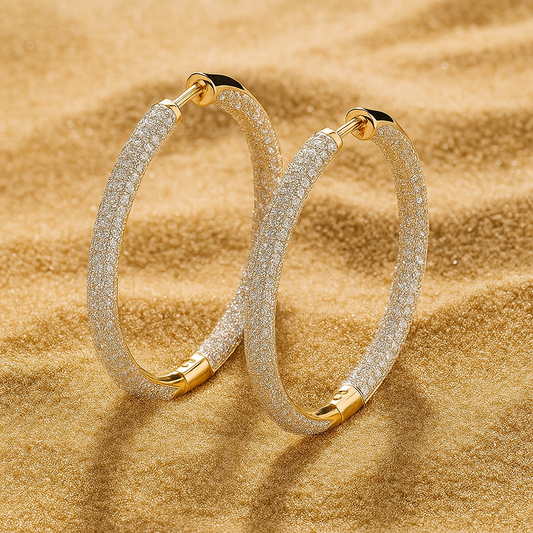 Boucles d’oreilles Fauna – Créoles en argent 925 & or 18K