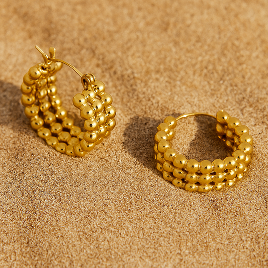 Boucles Dolcezza – Plaqué or 18k & créoles perlées