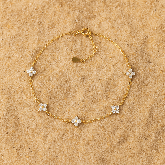 Bracelet Fiori – Plaqué or 18k & éclats floraux