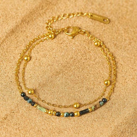 Bracelet Speranza – Plaqué or 18k & Pierres naturelles