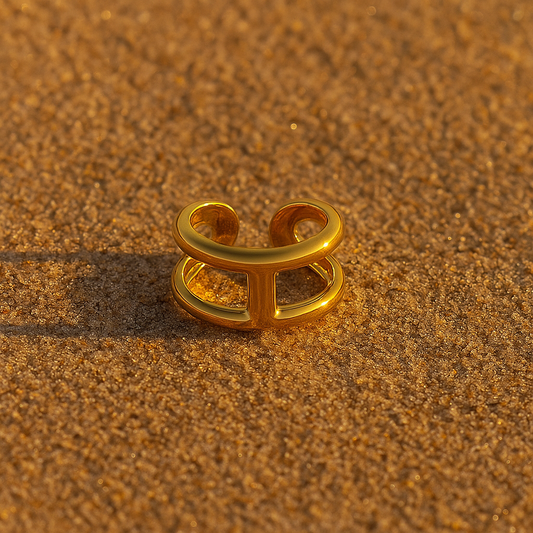 Bague Elena – Plaqué or design architectural