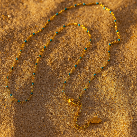 Collier Camilla – Plaqué or 18k & perles émaillées