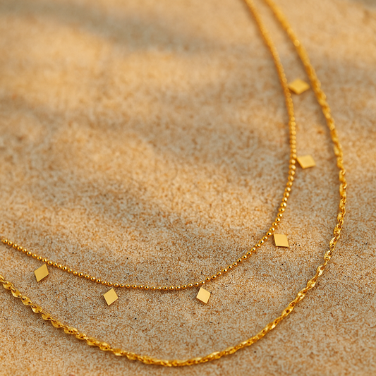 Collier Paola – Double rangs plaqué or 18k