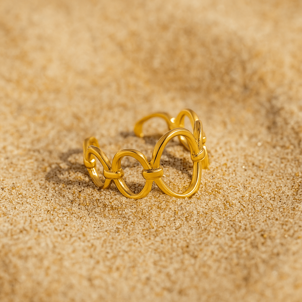 Bague – Bague chaîne plaqué or 18 carats ajustable | Carezza 