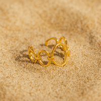 Bague – Bague chaîne plaqué or 18 carats ajustable | Carezza 