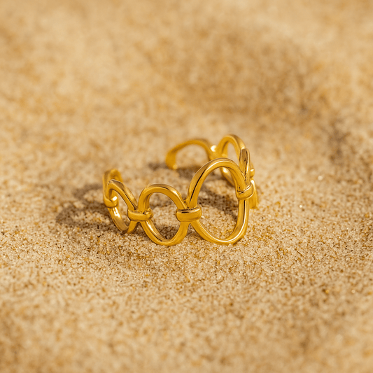 Bague – Bague chaîne plaqué or 18 carats ajustable | Carezza 