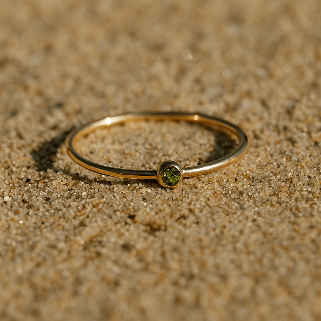 Bague Colori – Plaqué or & pierre de naissance | L’Atelier de Malte Aout-Peridot / 5