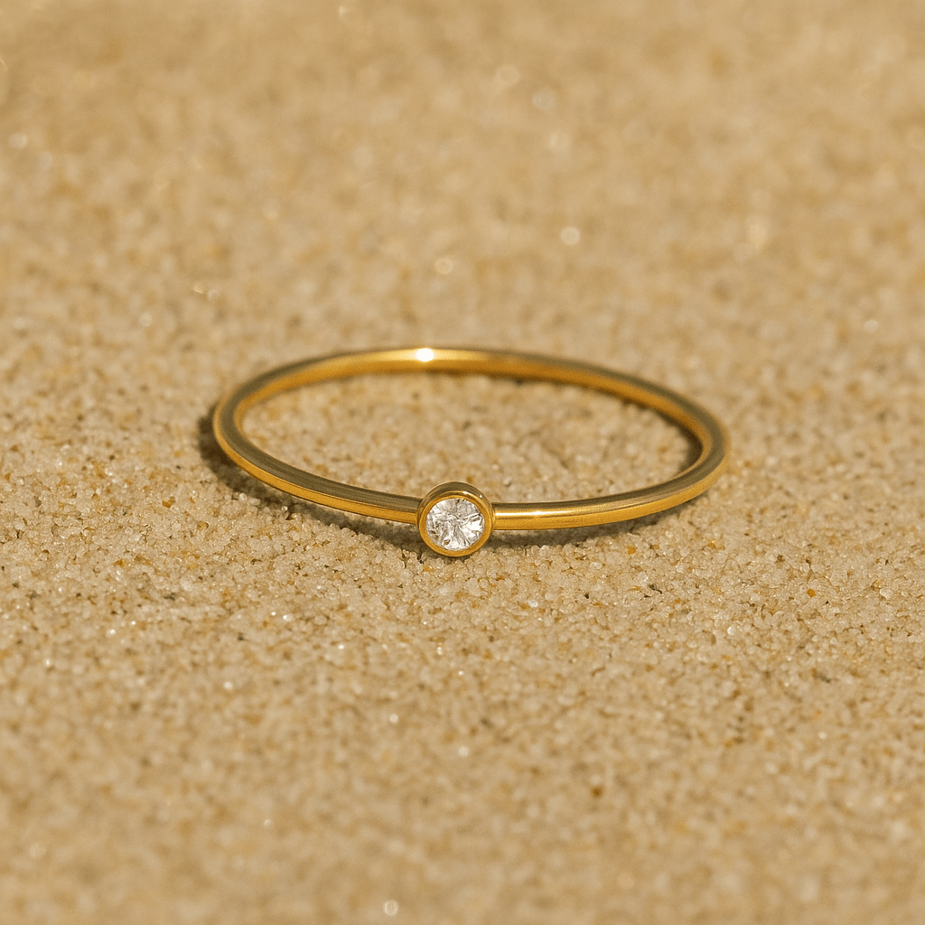 Bague Colori – Plaqué or & pierre de naissance | L’Atelier de Malte Avril-Crystal / 5